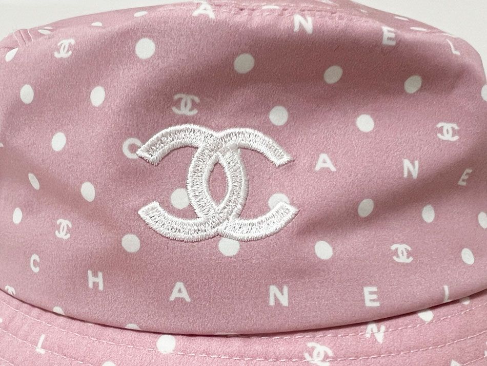 シャネル　スポーツライン　バケットハット　キャンバス生地　ピンク　57 CHANEL シャネル ロゴバケット レディース ハット 帽子 レディース