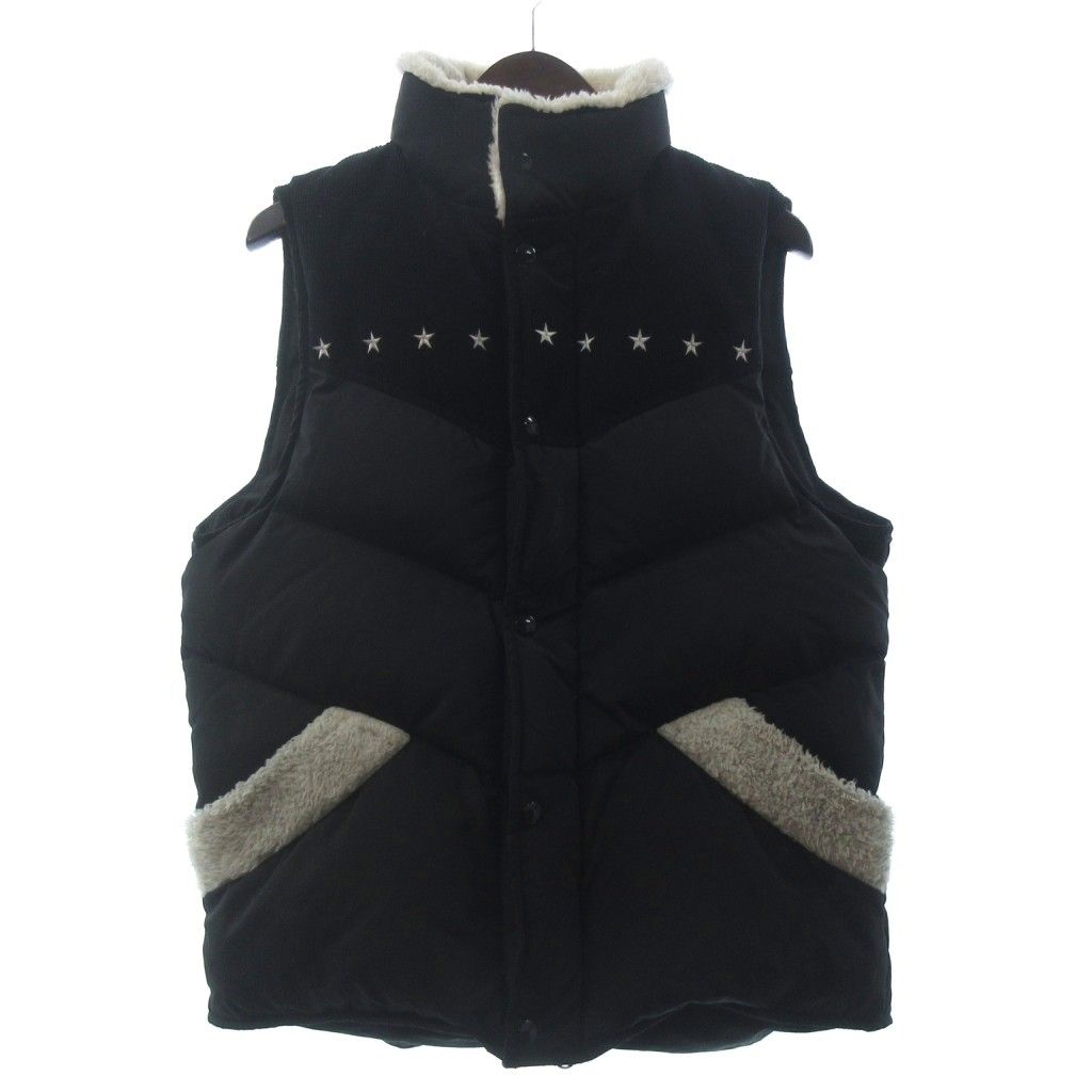 ロンハーマン Ron Herman SURT Marbles ダウンベスト ボア 切替 星 刺繍 黒 ブラック M