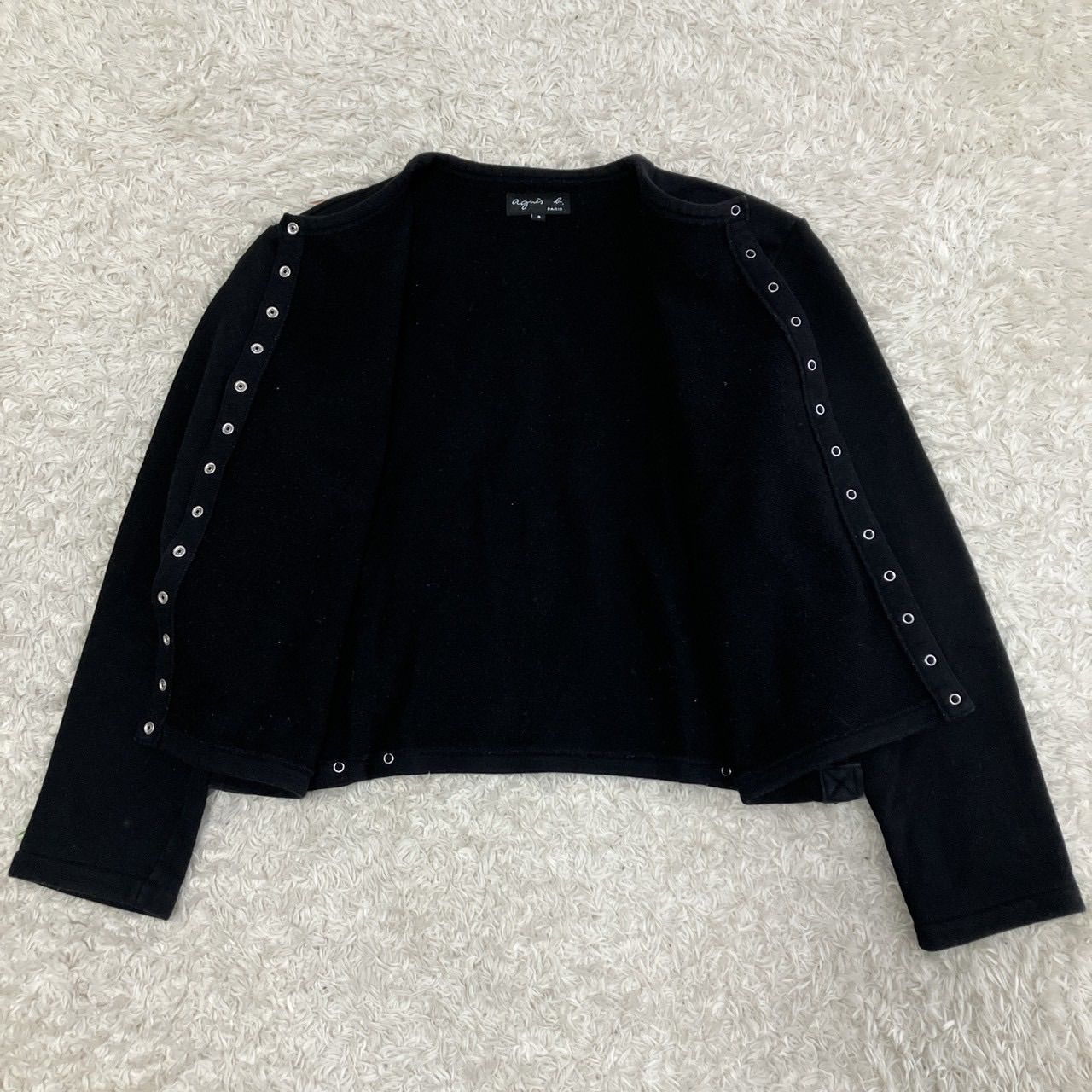 美品！agnes.b アニエスベー プレッションカーディガン ハートロゴ 