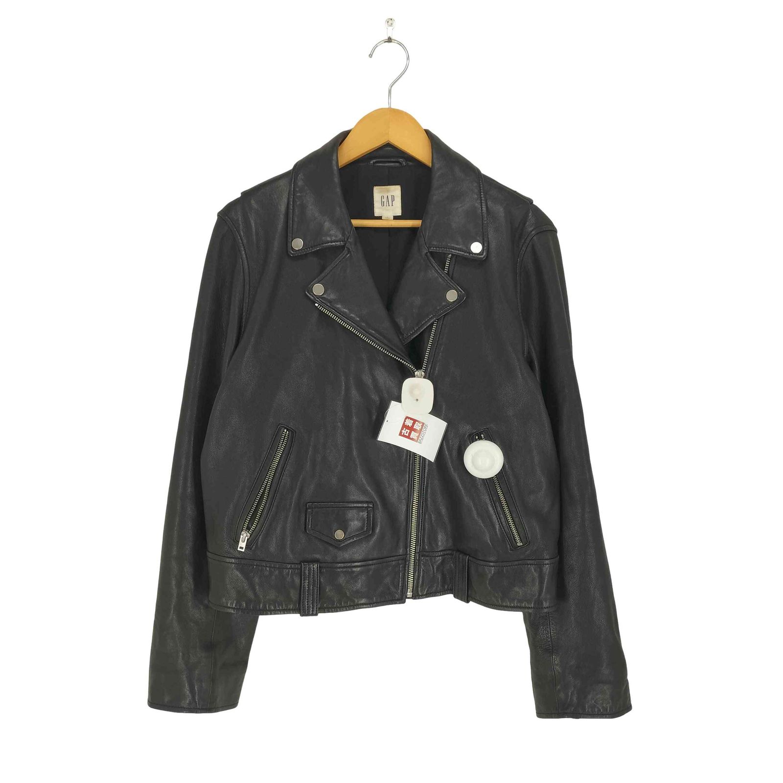 ギャップ Gap lamb leather ラムレザーダブルライダースジャケット レディース L