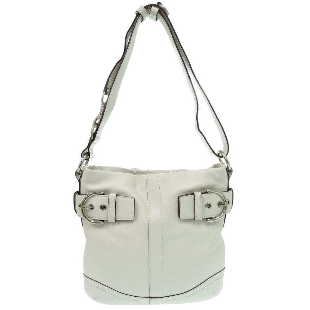 コーチ ソフトショルダー レザー ホワイト ショルダーバッグ 1346 COACH