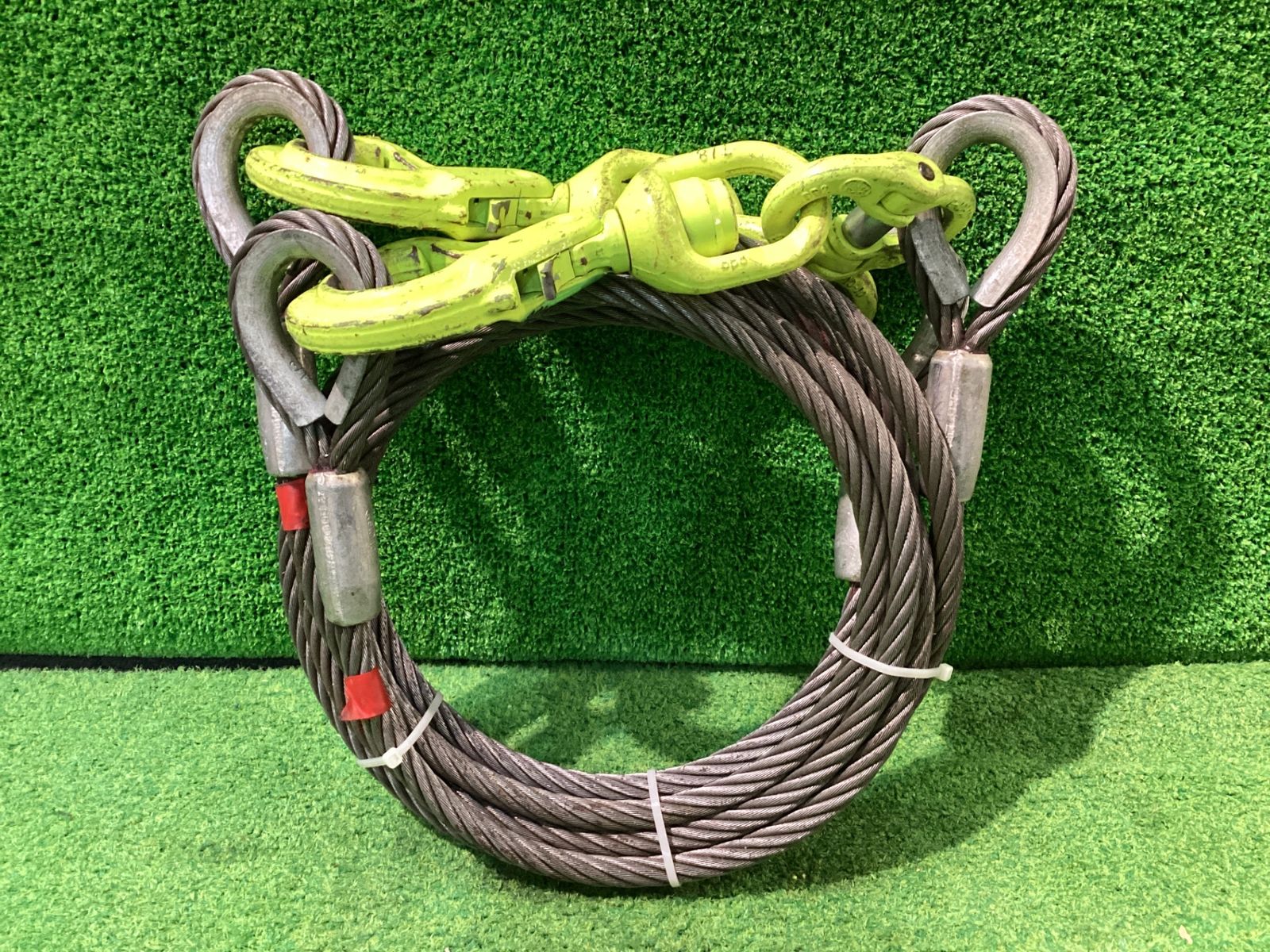 ワイヤーロープ2本セット フック LBK 7 8 10 カップリング G ワイヤー 5 t 12㎜ 3 m シ 207
