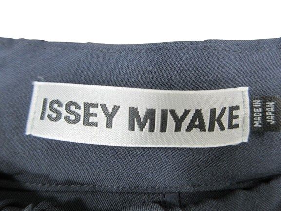  イッセイミヤケ ISSEY MIYAKE ワイド パンツ ウエスト ゴム ロング 無地 サイズ2 ネイビー QQQ その他 パンツ