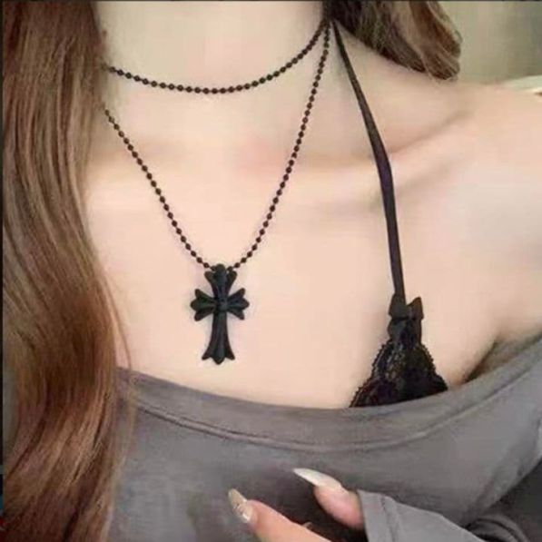 送料無料】ラバークロスネックレス 十字架 シリコン ロング ユニ