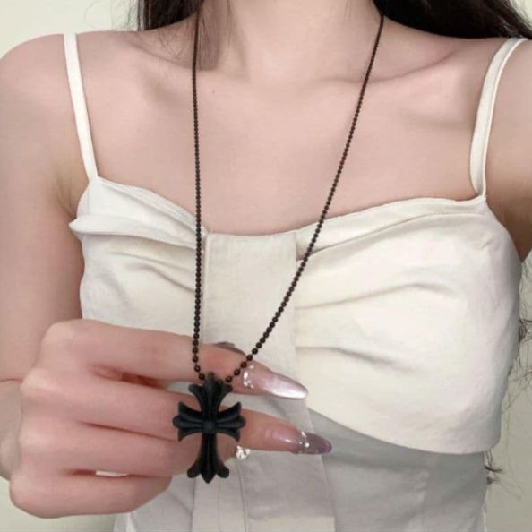 送料無料】ラバークロスネックレス 十字架 シリコン ロング ユニ