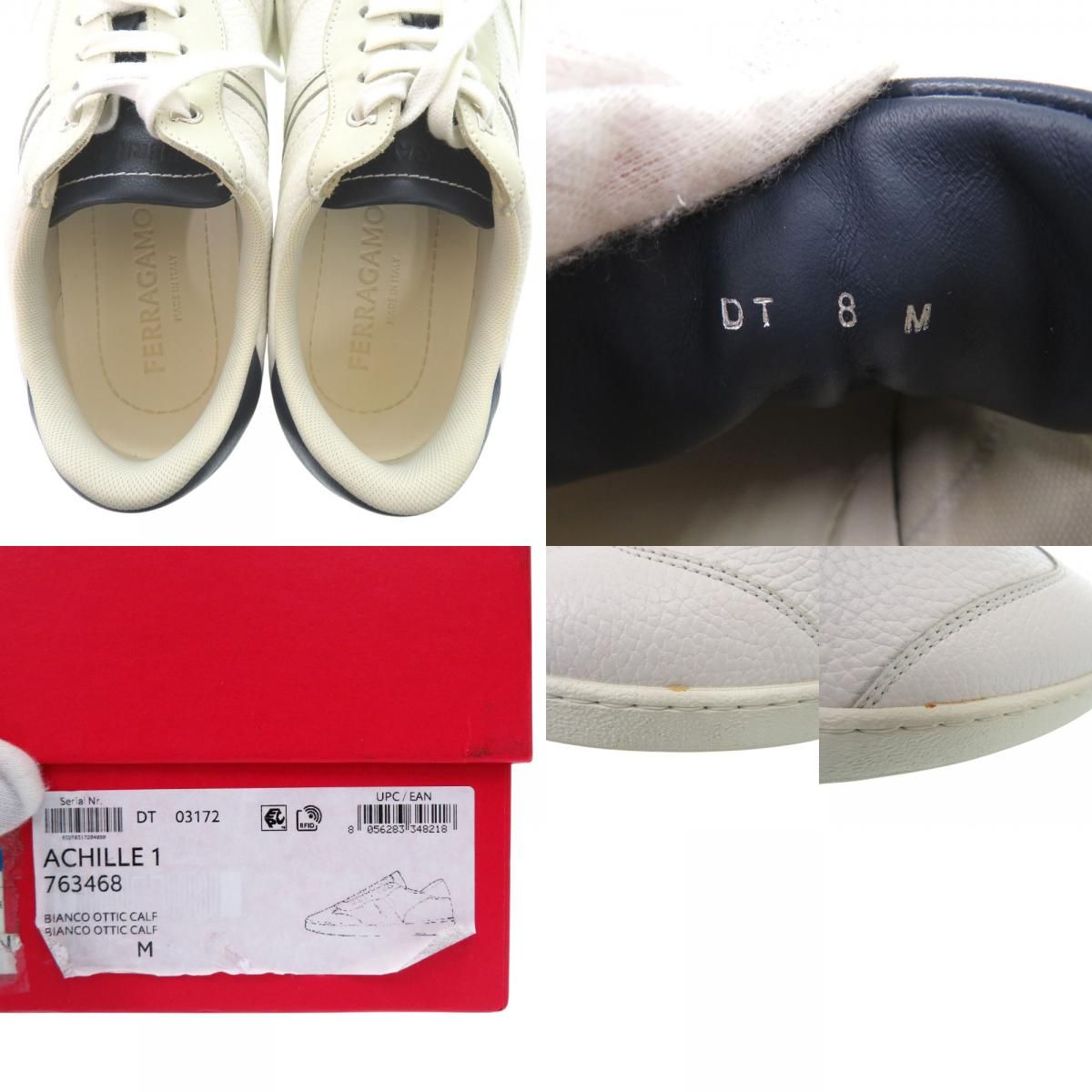  サルヴァトーレフェラガモ ACHILLE BIANCO 0763468 レザー スウェード ホワイト ブルー スニーカー 2043 Salvatore Ferragamo その他 靴