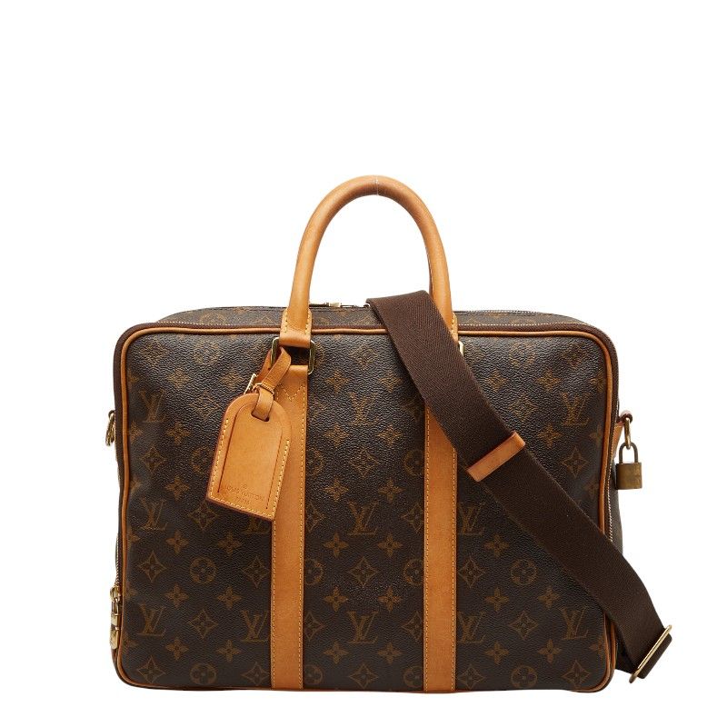 ルイ ヴィトン モノグラム ビジネスバッグ ショルダーバッグ 2 WAY M 23252 ブラウン PVC レザー メンズ LOUIS VUITTON 1 0246817