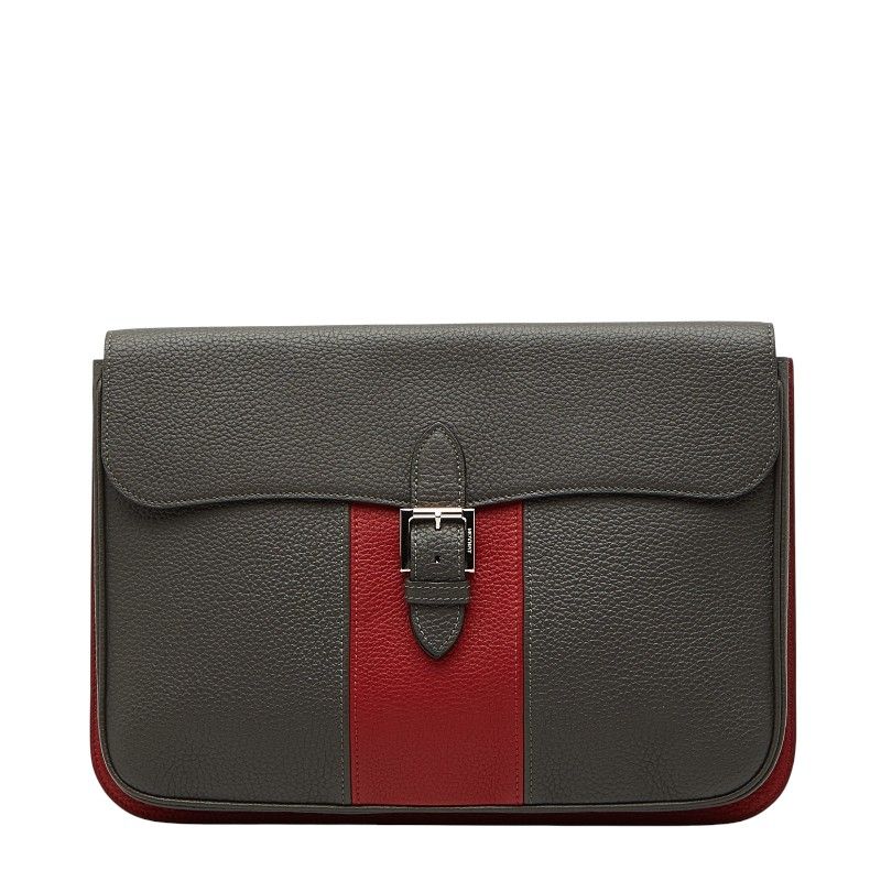 MOYNAT モワナ クラッチバッグ セカンドバッグ カーキ レッド レザー メンズ 1 0245713