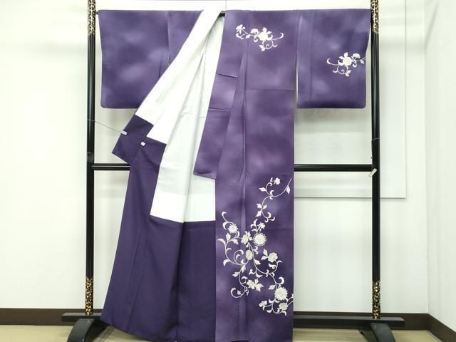 ● 上 訪問着 総刺繍 更紗唐草文 暈し染め 銀糸 s 6