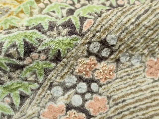 草花文 銀通し地