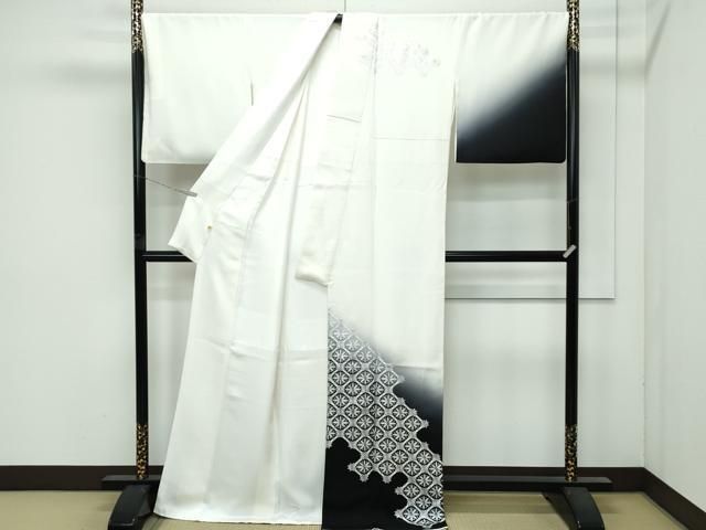 ● 上 訪問着 花菱文 暈し染め 銀彩 s 6