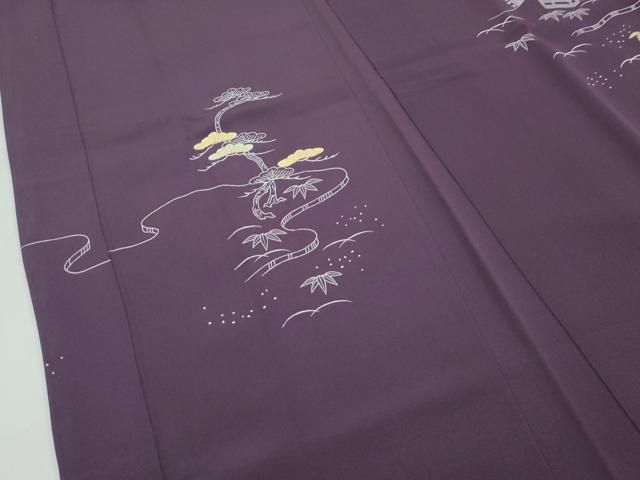 平和屋本店＃極上　創業460年・千總　羽織　刺繍　御所解文　似せ紫色地　羽織紐付き　逸品　CZAA4893s6 平和屋本店∞極上 創業460年・千總 羽織 刺繍 御所解文 似せ紫色地