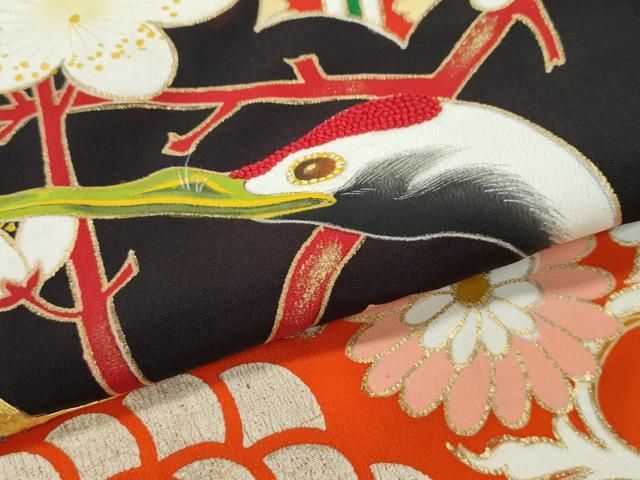 平和屋本店○極上 アンティーク 大正ロマン 振袖 駒刺繍 中国三大刺繍