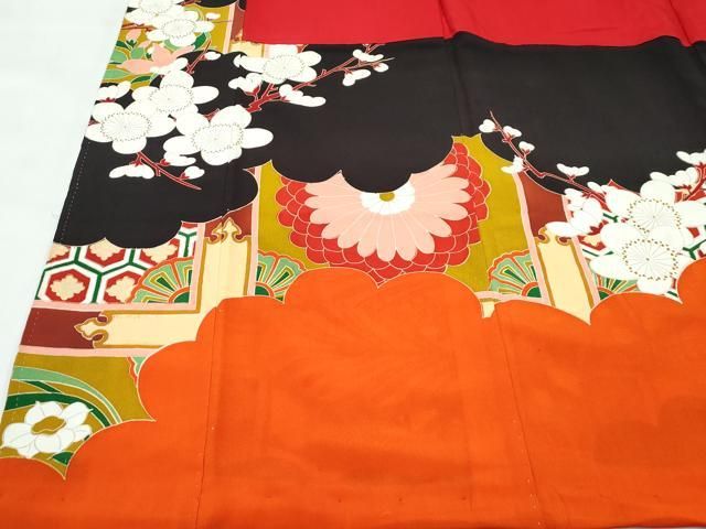 平和屋本店○極上 アンティーク 大正ロマン 振袖 駒刺繍 中国三大刺繍