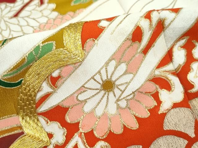 平和屋本店○極上 アンティーク 大正ロマン 振袖 駒刺繍 中国三大刺繍