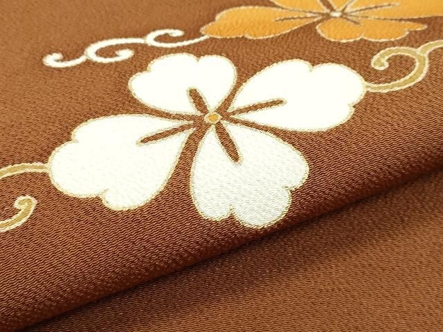 九寸名古屋帯 花唐草文