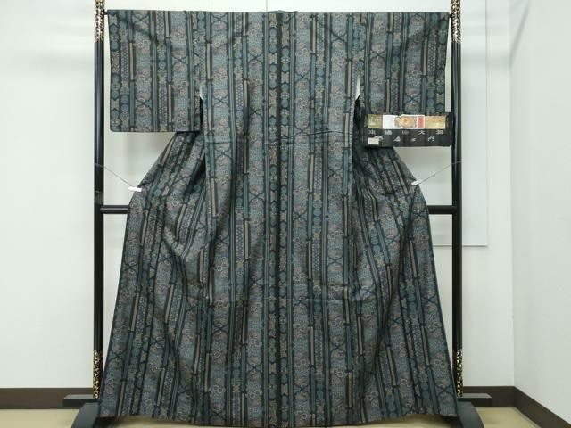 ● 上 都喜ヱ門 本場大島紬 ９マルキ 更紗奄美 藤絹織物謹製 証紙付き s 6