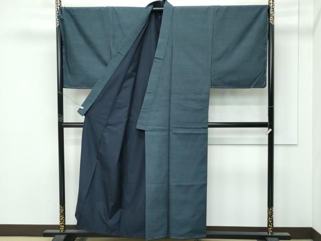 平和屋本店○極上 男性 本塩沢 アンサンブル キングサイズ 110亀甲