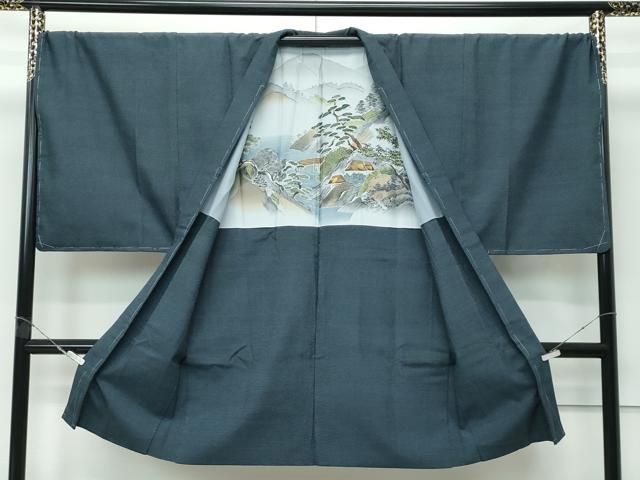 平和屋本店○極上 男性 本塩沢 アンサンブル キングサイズ 110亀甲