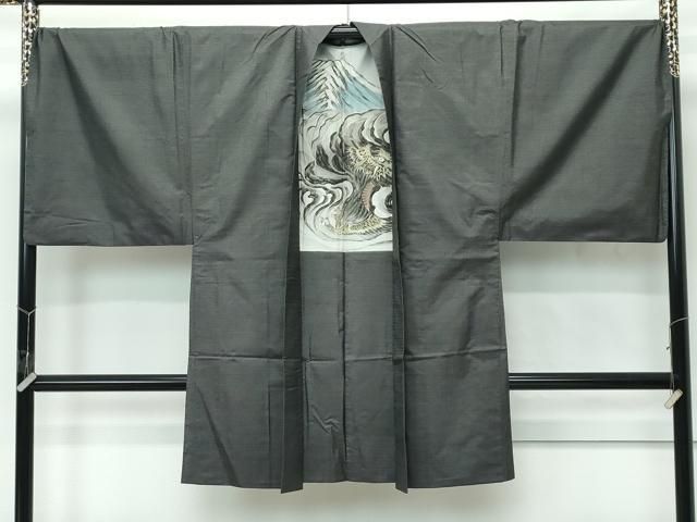 平和屋本店○極上 男性 本場大島紬 アンサンブル キングサイズ 120亀甲