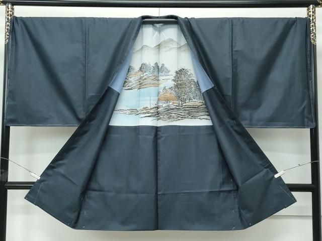 平和屋本店○極上 男性 本場大島紬 アンサンブル 長襦袢セット キング