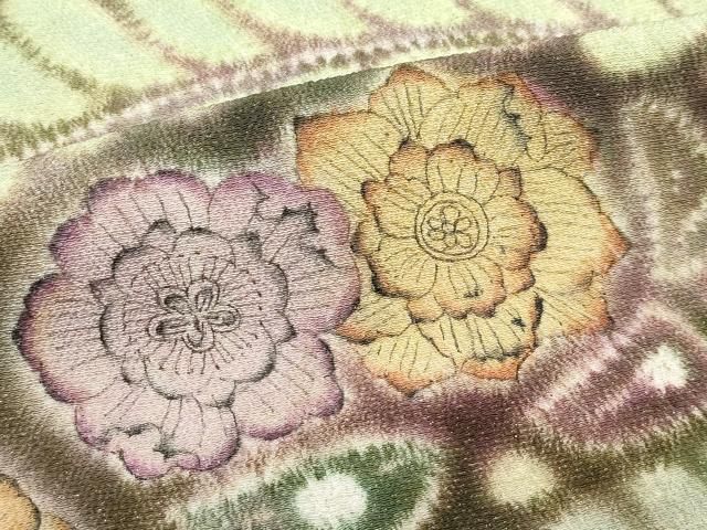 平和屋本店○極上 樋熊哲也 訪問着 辻が花 絞り 手描き 暈し染め 金