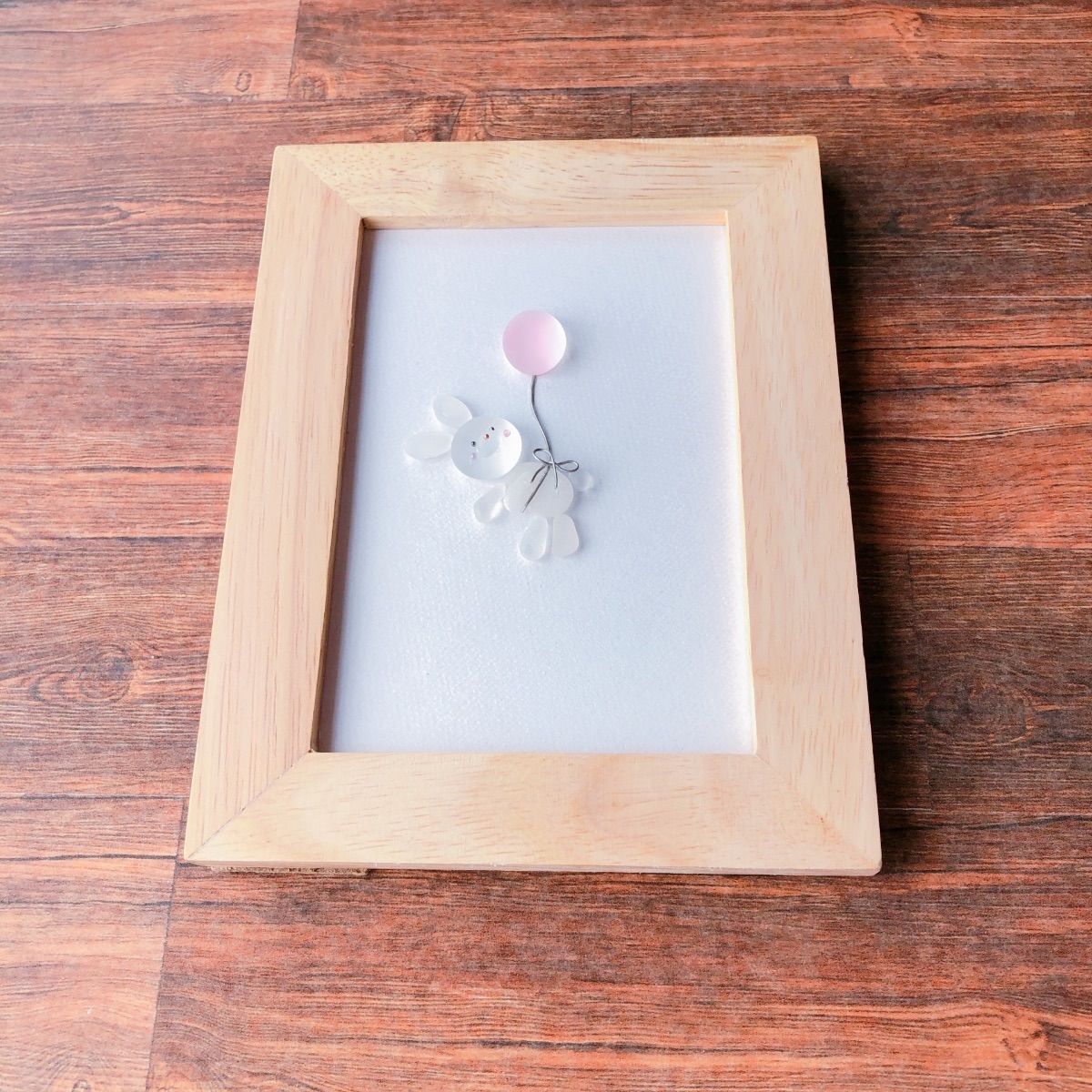 シーグラスアート3 ＊うさぎと風船＊ - メルカリ