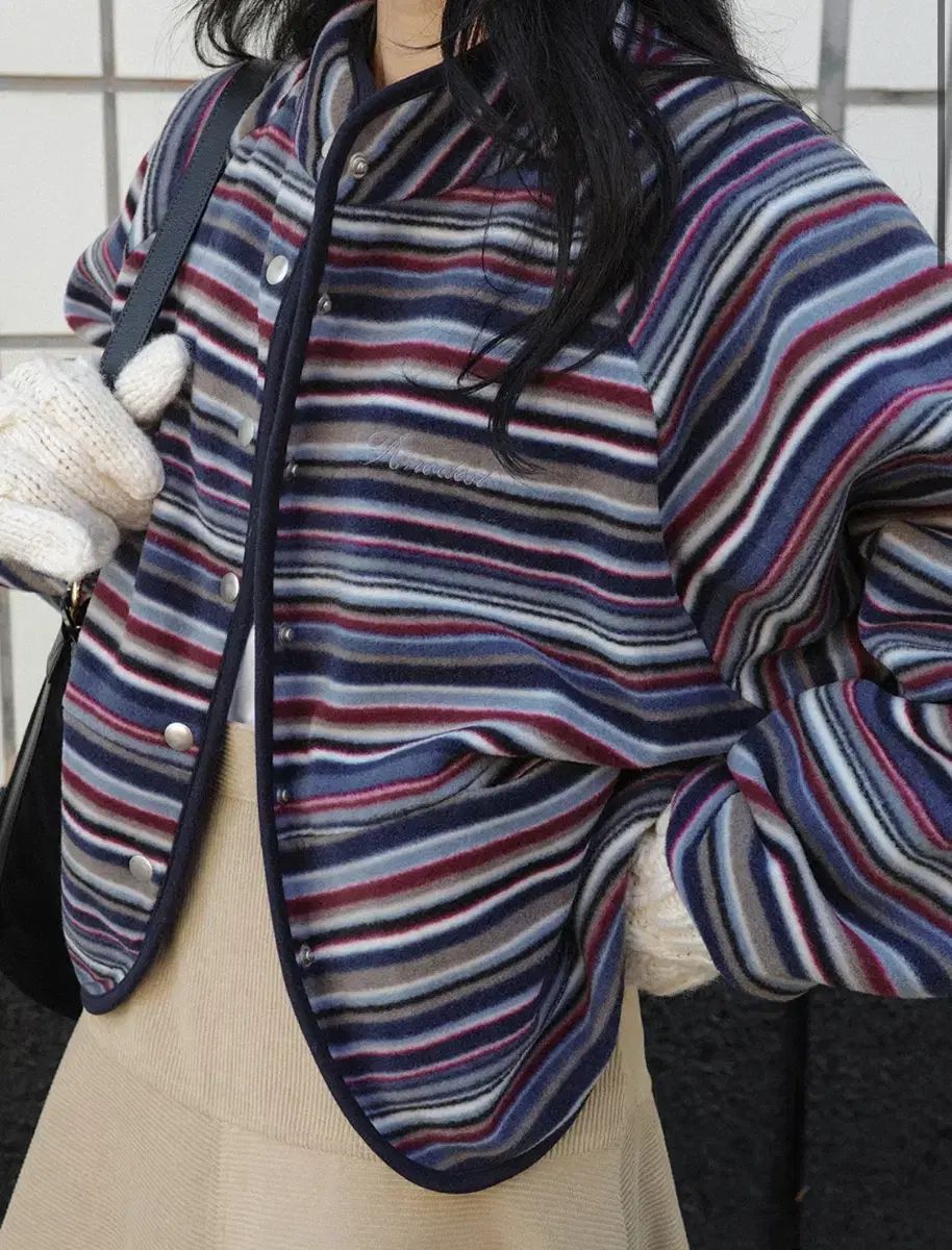 モデストムード エスニック ストライプ ウエストフリース レディース
