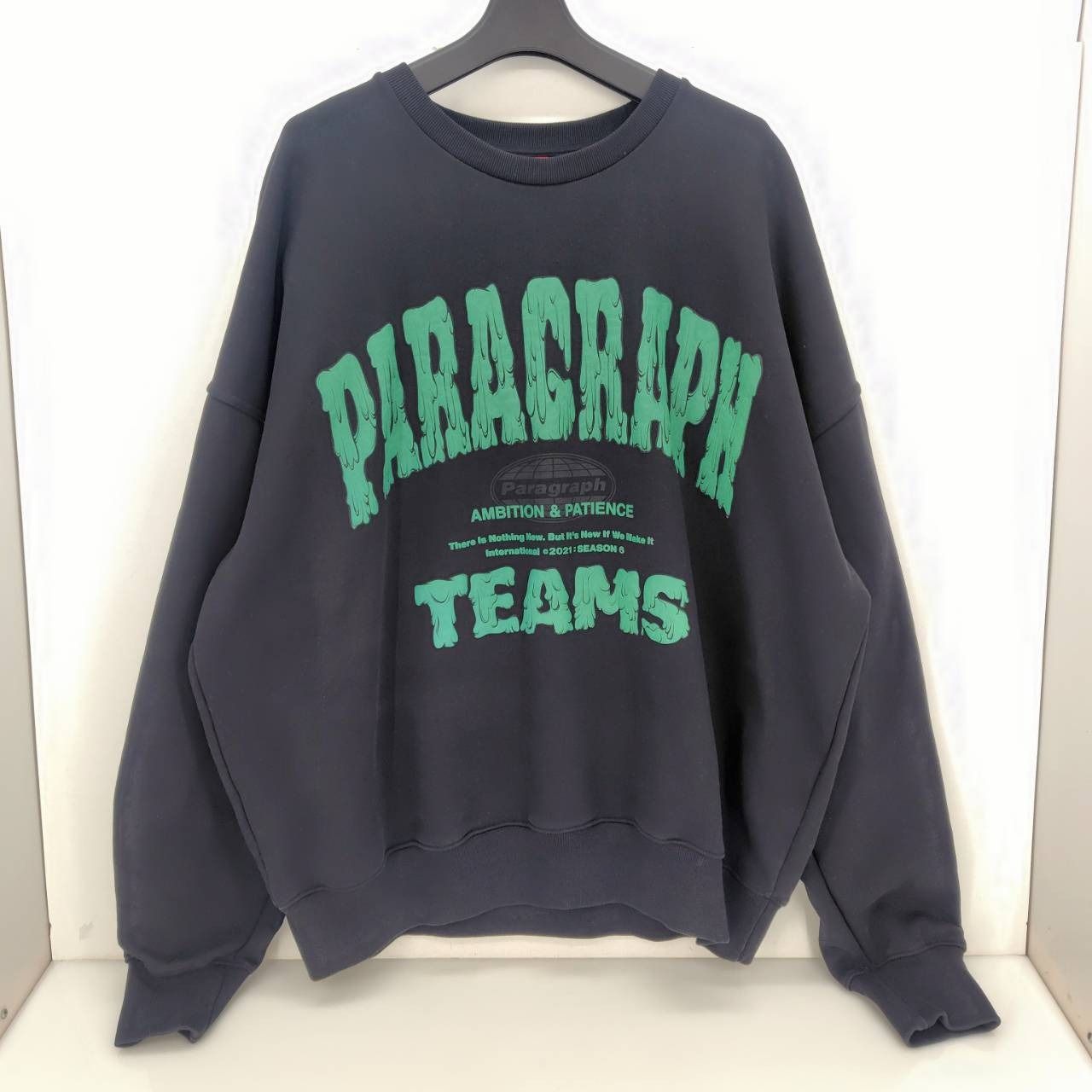 05 w 18021 パラグラフ Paragraph アーチロゴ スウェット ブラック メンズ コットン 品