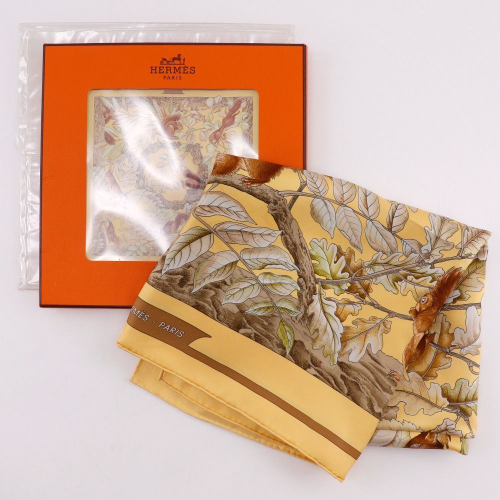 HERMES】エルメス カレ90 CASSE NOISETTE くるみ割り シルク ベージュ