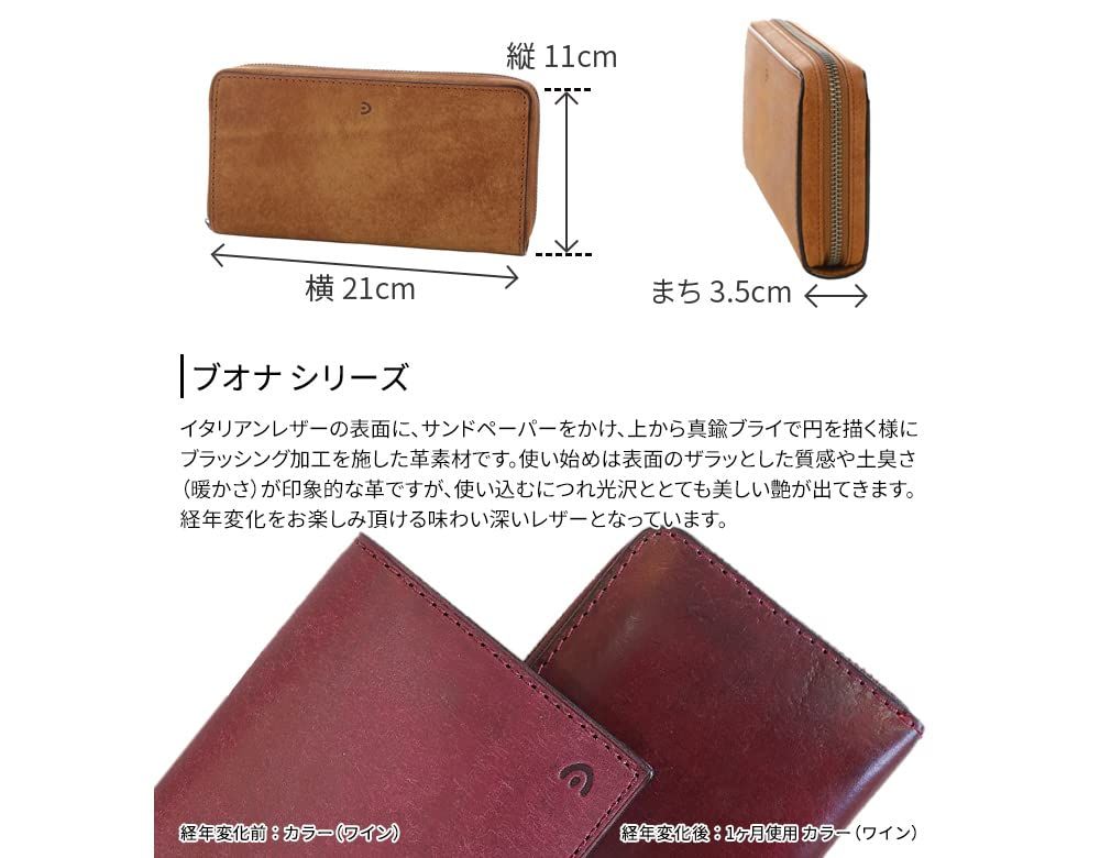  バギーポート 長財布 ラウンドファスナー式 本革 ブオナ ZYS 2406 メンズ ブラック BP BK 小銭入れ コインケース 財布 ケース 小物入れ