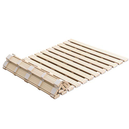 タンスのゲン ベッド シングル すのこ 折りたたみ 完成品 すのこ厚25? 通気性 のリブ加工 ロール式 コンパクト すのこベッド 滑り止め付き シングルベッド すのこマット 36318 m