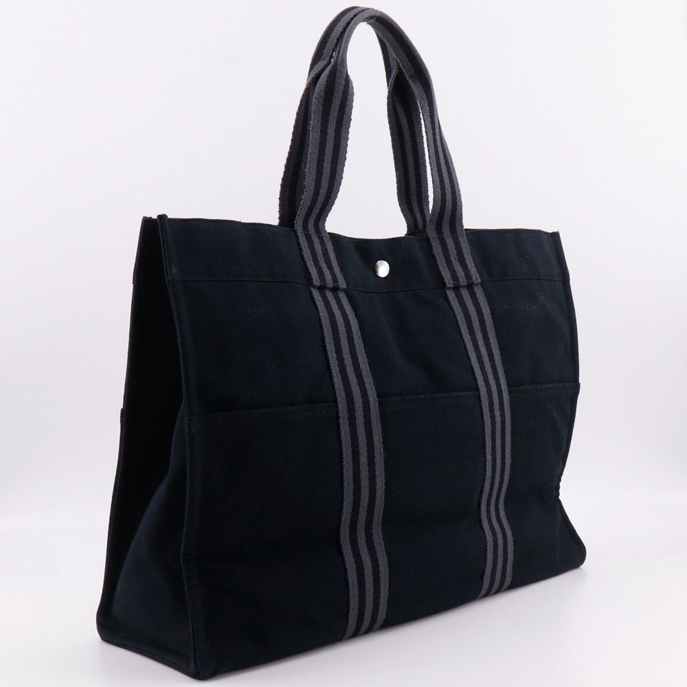 HERMES】エルメス フールトゥGM キャンバス 黒 ユニセックス トート