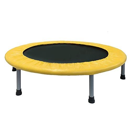 アイリスプラザ トランポリン 室内用 静音 安全 折りたたみ ゴム式 大人 子供 100 cm 耐荷重110 kg イエロー m