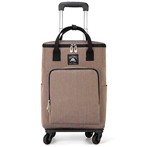 神戸リベラル ショッピングキャリー 横押し 4輪 軽量 ショッピングカート 保温保冷 組み立て済み 905 オレンジヘアライン m