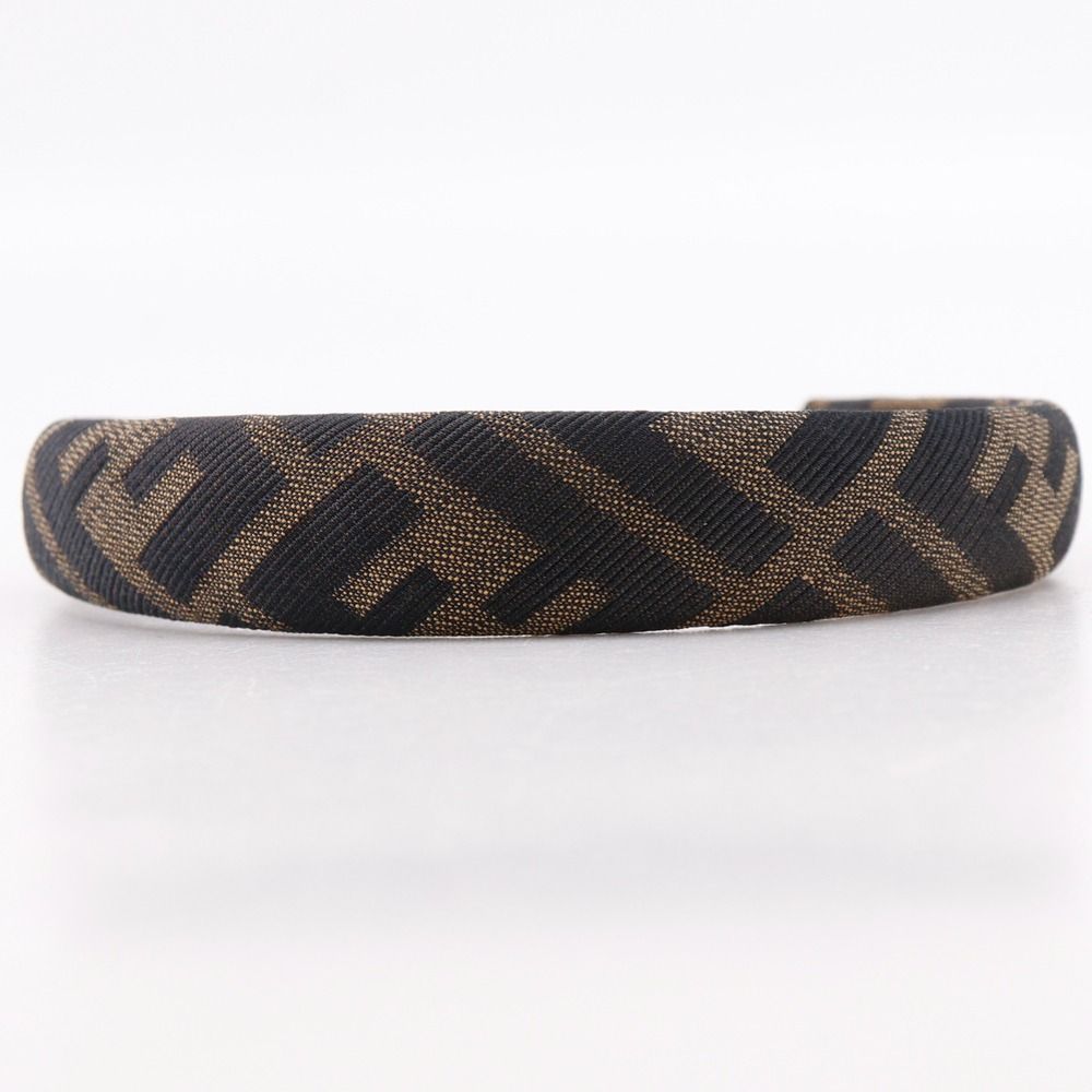 FENDI】フェンディ カチューシャ ズッカ ナイロンキャンバス 茶