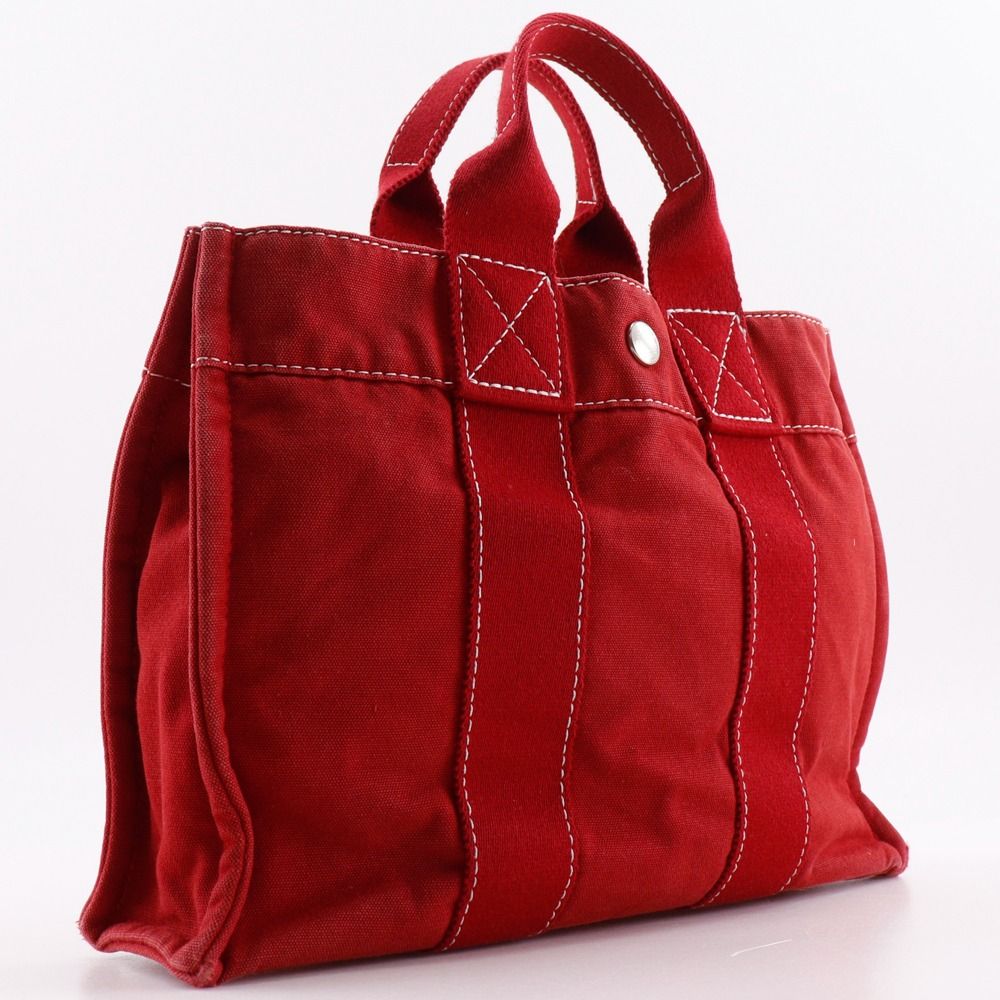 HERMES】エルメス ドーヴィルPM キャンバス 赤 レディース