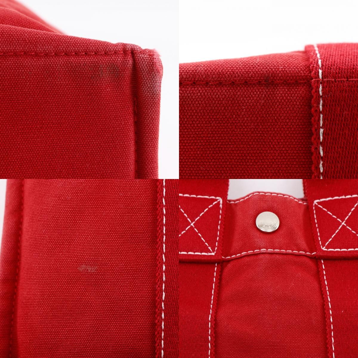 HERMES】エルメス ドーヴィルPM キャンバス 赤 レディース