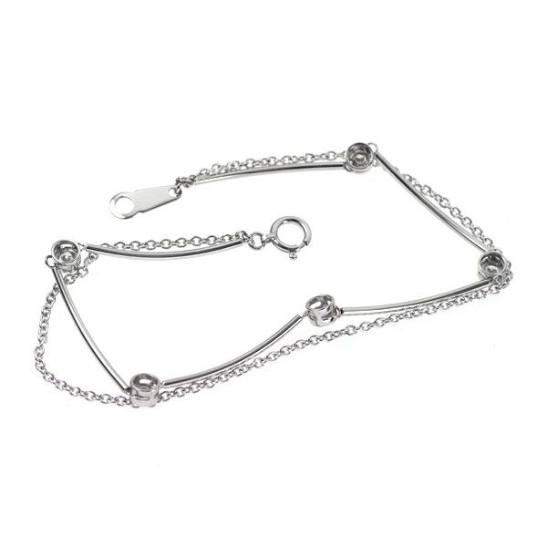 Pt850 ダイヤモンド0.96ct ステーションブレスレット ラインブレス Pt850 ダイヤモンド0.96ct ステーションブレスレット ラインブレス