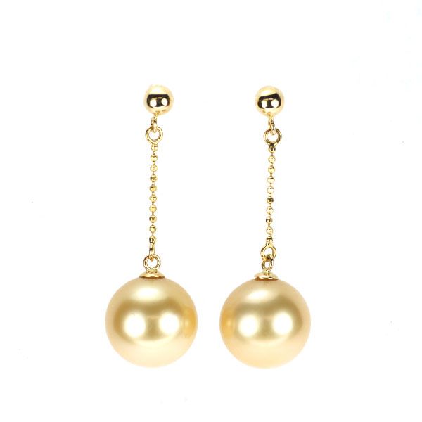 K18YG ゴールデンパール ピアス 径約 11.5mm - メルカリ