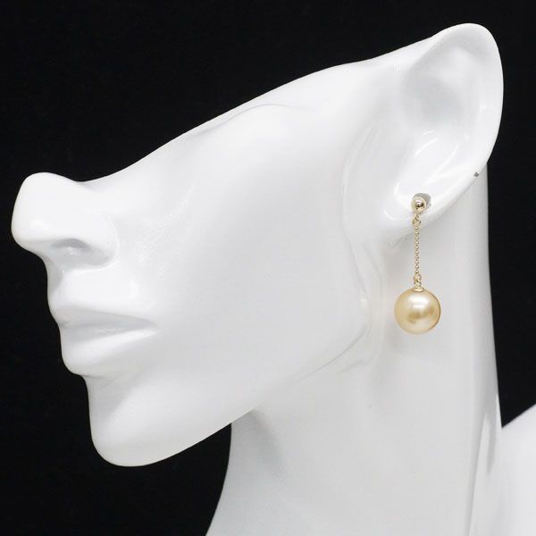 K18YG ゴールデンパール ピアス 径約 11.5mm - メルカリ