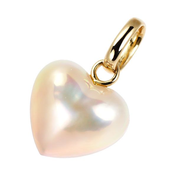 田崎真珠 K18YG ハートシェイプ マベ パール ペンダントトップ - メルカリ