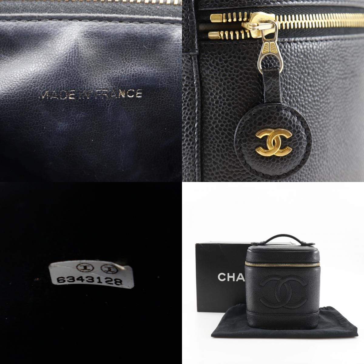 CHANEL】シャネル バニティ ハンドバッグ A01998 キャビアスキン 黒