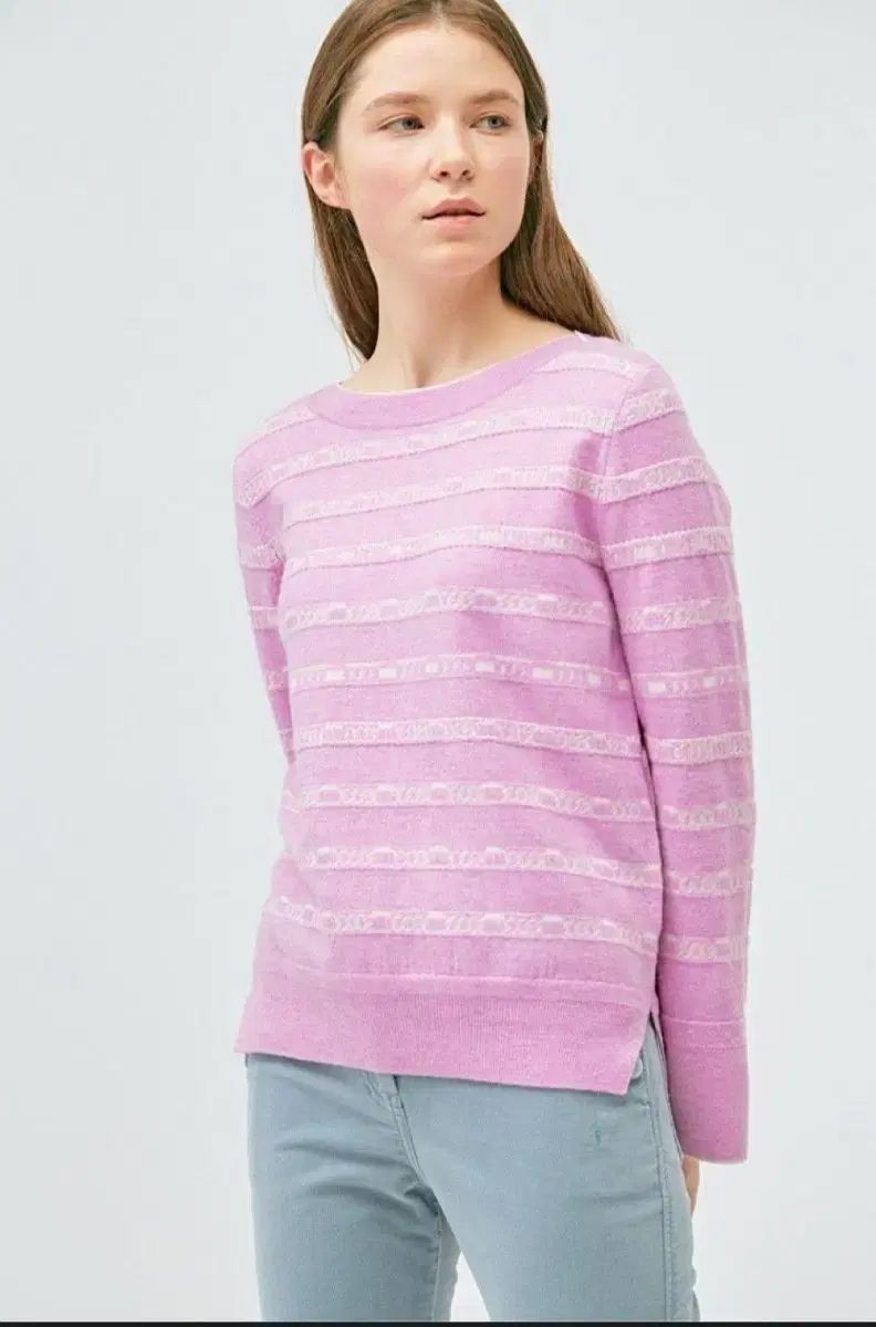 マイン チェーン ウール100 ボートネック ニットトップス Free!