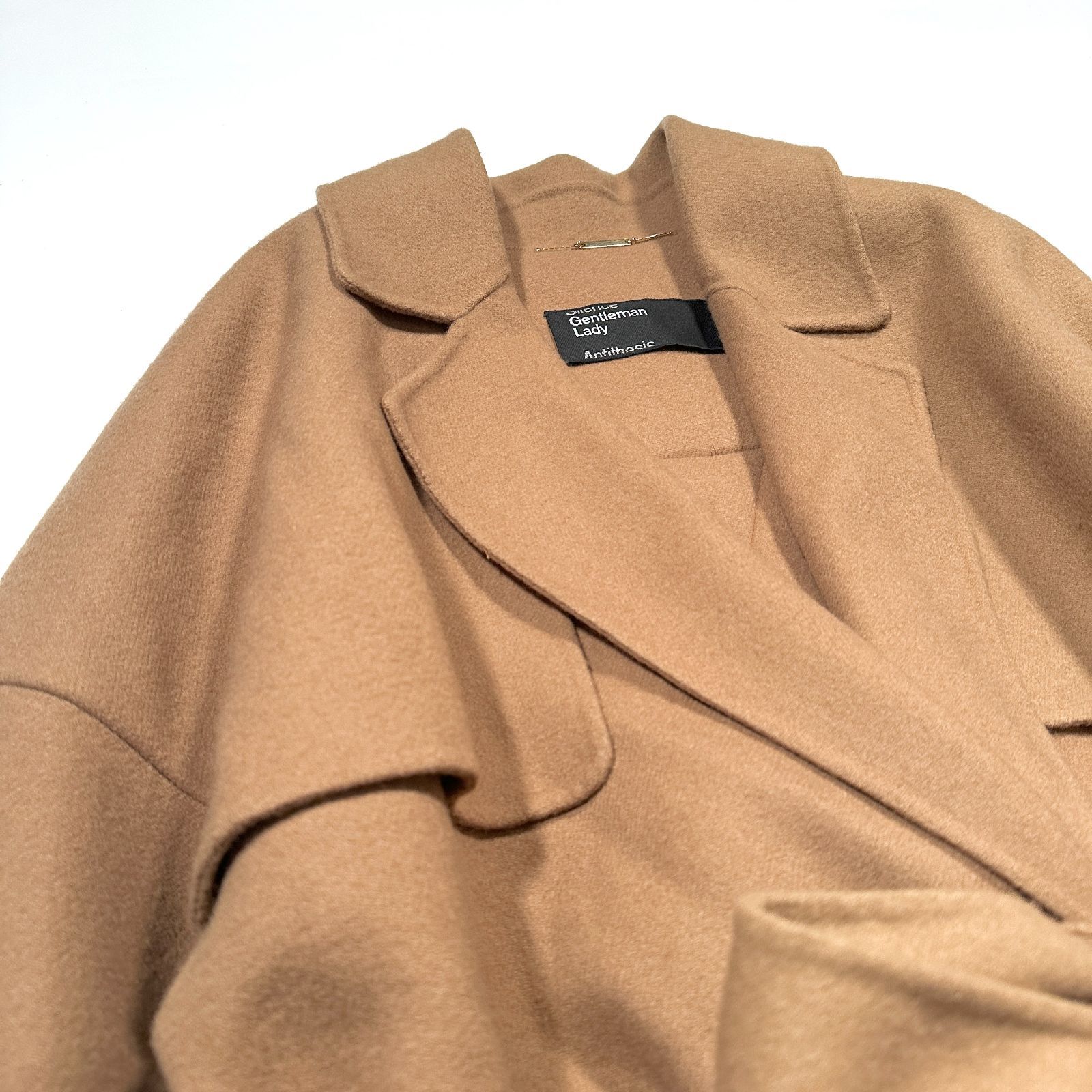 良品 カオス スーペリアウール ロングコート ベルト付き キャメル フリーサイズ Chaos カオス スーペリアウールコート ベルト付き ロング ブラウン