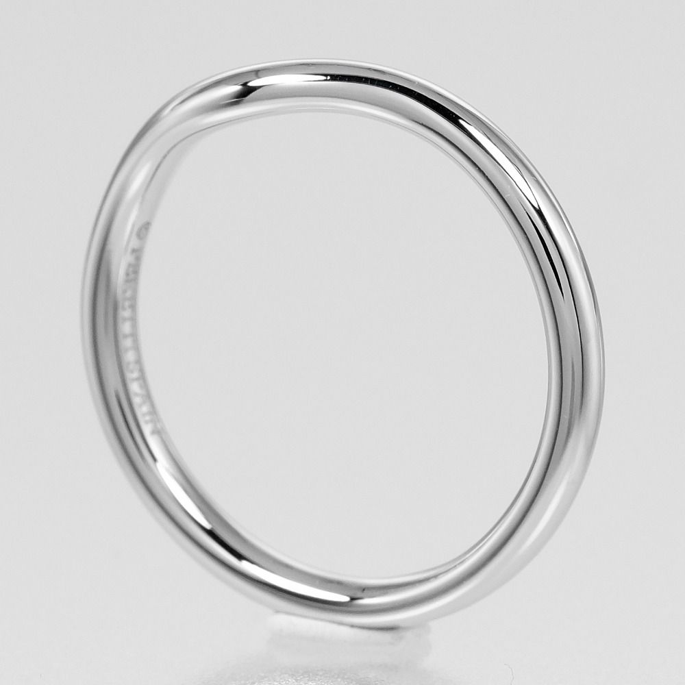 TIFFANY&Co.】ティファニー カーブドバンド Pt950プラチナ 8号