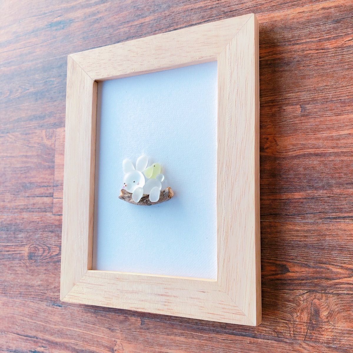 シーグラスアート6 ＊うさぎと小鳥＊ - メルカリ