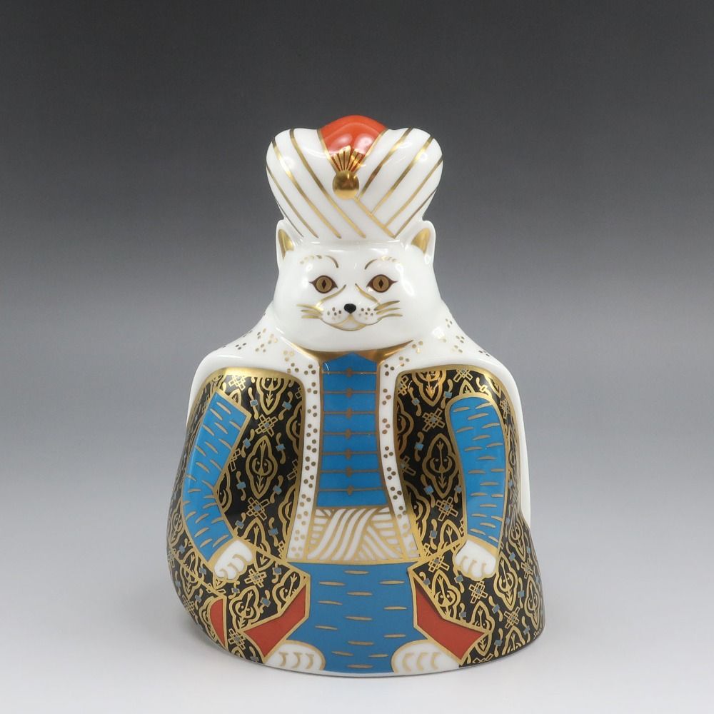 【Royal Crown Derby】ロイヤルクラウンダービー Royal Cats ( ロイヤルキャッツ ) 置物 ポーセリン _ 置物 オブジェ