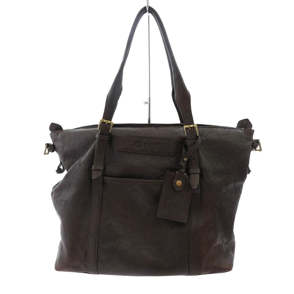 GANZO ガンゾ 7 QS H セブンクオリティーズ ビジネスバッグ 牛革 レザー トートバッグ ダークブラウン系