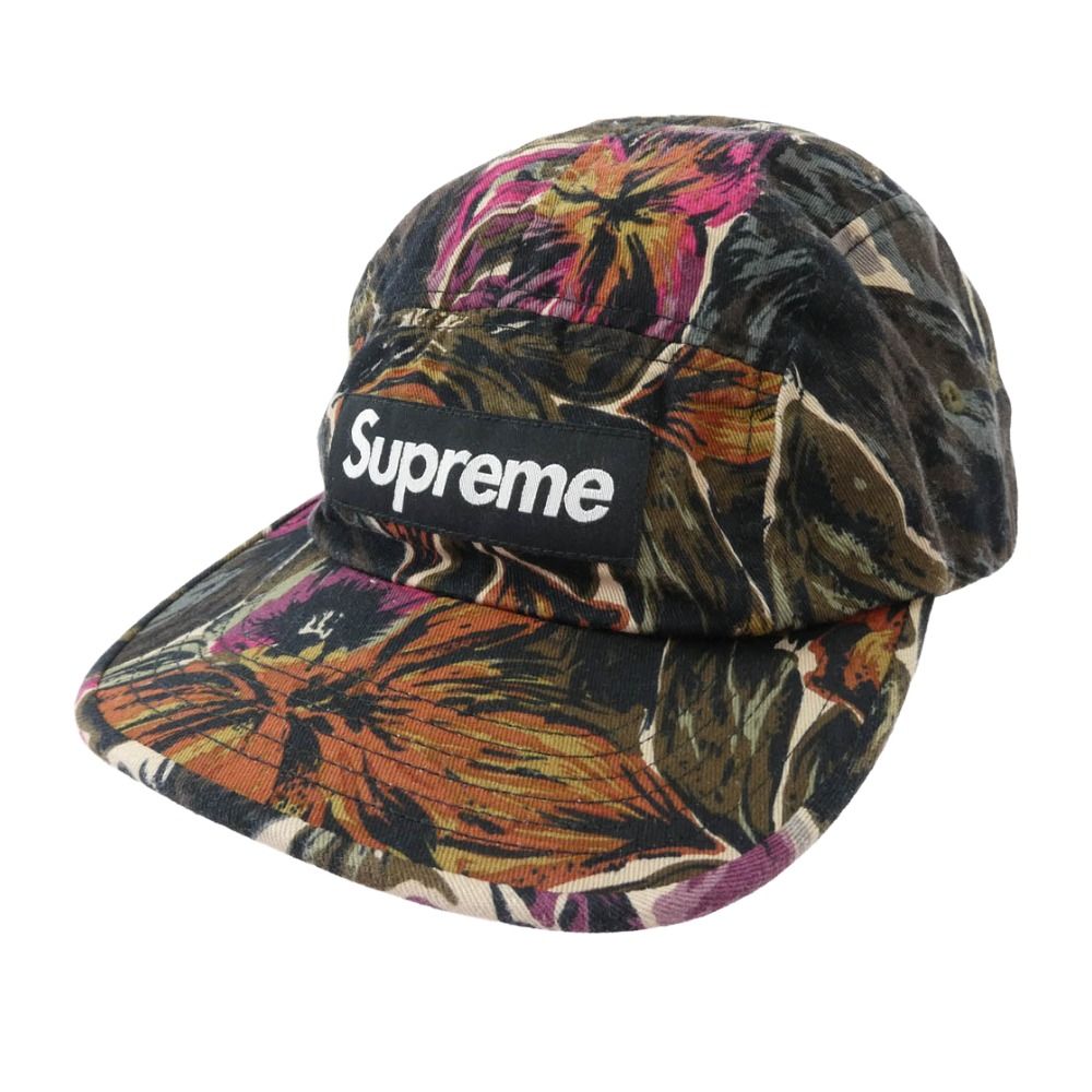 Supreme シュプリーム 17aw Painted Floral Camp Cap Olive フローラル